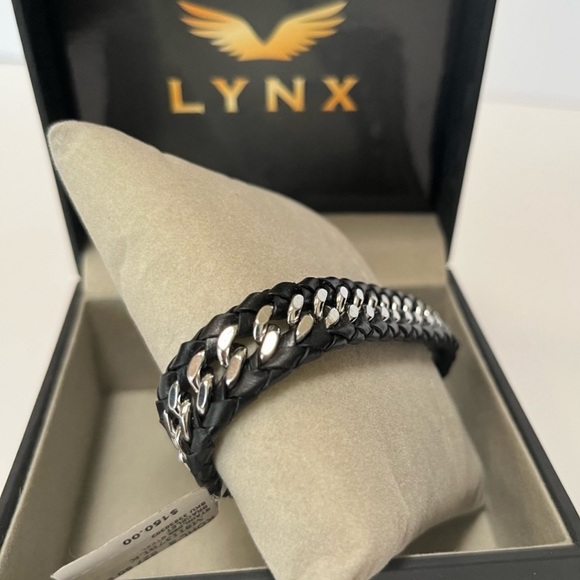 Lynx Other - Lynx Men’s Black Braided Stainless Steel Bracelet